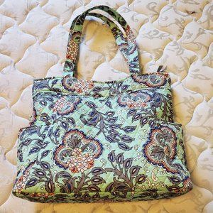 Vera Bradley Pleated Tote Fan Flowers New
